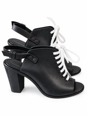 rag & bone | Shoes | Rag Bone Black Laceup Peep Toe Heels Size 4 Never ...